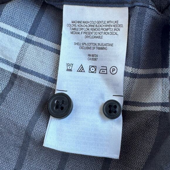 COLUMBIA flannel plaid button up Men’s Shirt Pocket Blue Gray - Picture 7 of 11